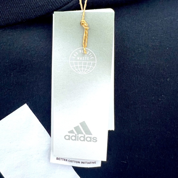 ADIDAS T-SHIRT, BLACK EXTRA LARGE SUZE, THREE STRIP STYLE, WHITE STRIPS - Picture 9 of 14